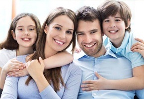 Smiling young family