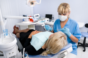 Woman at dentist