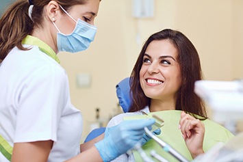 young woman at a dental appointment 