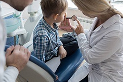 Young boy at dentist