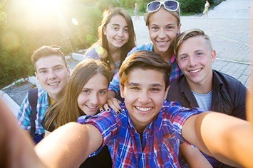 Smiling teenagers