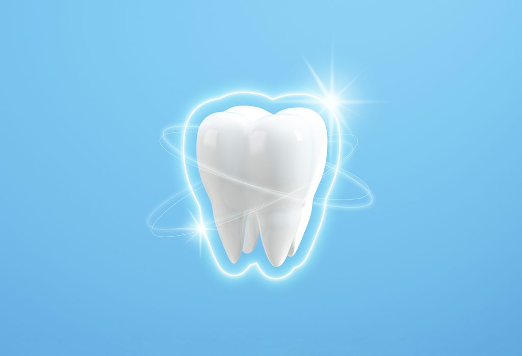 A CGI of a white tooth